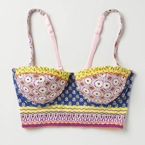 Anthropologie Pinkerton Mixed Prints Longline Bra